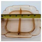 Amber Glass Square Dessert Plates - 6 3/4 in - Set of 7