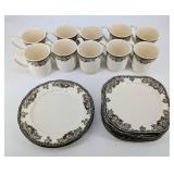 Johnson Bros The Friendly Village Assorted Mugs & Plates Dinnerware Set