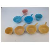 Genuine Oven-Serve Ware Teacups Assorted Colors - Blue, Pink & Tan (8-Piece)