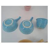 Genuine Oven-Serve Ware Teacups Assorted Colors - Blue, Pink & Tan (8-Piece)