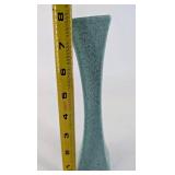 Red Wing Speckled Ceramic Vase with Square Top and Footed Base