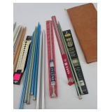 Assorted Knitting Needles Set - Clover Takumi Velvet Bamboo & Boye Metal Needles in Leather Case