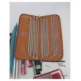Assorted Knitting Needles Set - Clover Takumi Velvet Bamboo & Boye Metal Needles in Leather Case