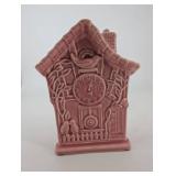 Ceramic House Clock Dial Figurine - Decorative 7 1/2 Inch Ornament