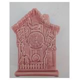 Ceramic House Clock Dial Figurine - Decorative 7 1/2 Inch Ornament