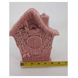 Ceramic House Clock Dial Figurine - Decorative 7 1/2 Inch Ornament