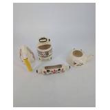 Hand-Painted Floral Ceramic Teapot & Accessories Set