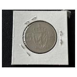 1969 Norway Silver 5 Kroner