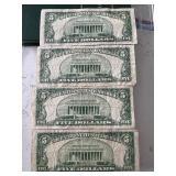 1950 Green Seal $5 Dollar Federal Reserve Notes