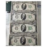 1934 Green Seal $10 Dollar Federal Reserve Notes