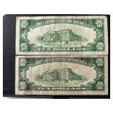 1934 Green Seal $10 Dollar Federal Reserve Notes