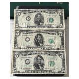 1950 Green Seal $5 Dollar Federal Reserve Notes