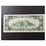 1934 A Green Seal $10 Dollar Federal Reserve Note