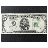 1950 Green Seal $5 Dollar Federal Reserve Note Uncirculated