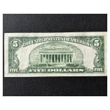 1950 Green Seal $5 Dollar Federal Reserve Note Uncirculated