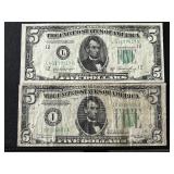 Green Seal $5 Dollar Federal Reserve Notes