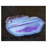 Amethyst and Agate Geode Slice(?) Approx. 11x7