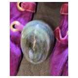 Purple Velvet Gloves with Decorative Stone Eggs
