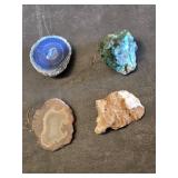 Lot of Geodes and Mineral Specimens Including Agate and Azurite - Small