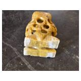 Stone Carved Owl Figurine - About 3" tall