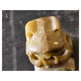 Stone Carved Owl Figurine - About 3" tall