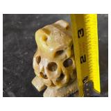 Stone Carved Owl Figurine - About 3" tall