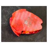 Red Carved Stone Frog Figurine