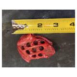 Red Carved Stone Frog Figurine