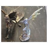 Assorted Figurines and Glass Sculptures including Fairies and Birds, and Glass Bear Figurines