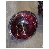 Ruby Red Glass Covered Candy Dish