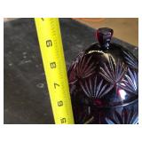 Ruby Red Glass Covered Candy Dish
