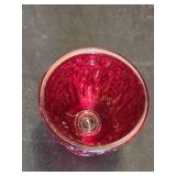 Ruby Red Glass Compote with Lid