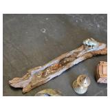 Incense Burners and Holders Set including Wooden Box, Brass Holder, and Frog on Driftwood