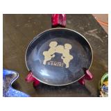 Assorted Home Decor Items including Gemini Plate, Christmas Tray
