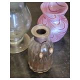 Small Glass and Ceramic Vase Collection including Frosted and Swirled Designs