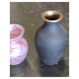 Small Glass and Ceramic Vase Collection including Frosted and Swirled Designs
