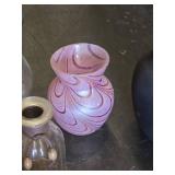 Small Glass and Ceramic Vase Collection including Frosted and Swirled Designs