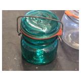 Le Parfait and Ball Glass Storage Jars Including Green and Clear Jars