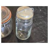 Le Parfait and Ball Glass Storage Jars Including Green and Clear Jars