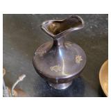 Brass and Bronze Decorative Items including Vintage Sprayer, Engraved Pan, and Figurines
