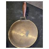 Brass and Bronze Decorative Items including Vintage Sprayer, Engraved Pan, and Figurines