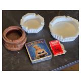 Assorted Smoking Accessories including Camel Lights Tin, Midnight Special Papers, and Ashtrays