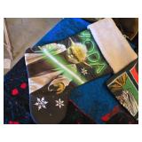 Star Wars Holiday and Decor Lot Including Yoda Stocking and Baby Yoda Bag