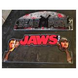 Deadpool and Jaws Pinball Machine Backglasses