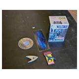 Funko Pop Black Panther Target Exclusive, Federation of Planets Coaster, Starfleet Badge, and Black Panther Marvel Magnet
