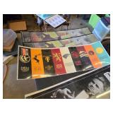 Set of Posters including The Godfather and Game of Thrones House Sigils and Frames
