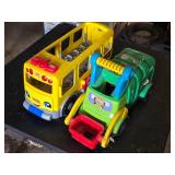 Fisher-Price Toy Bus and Garbage Truck Set