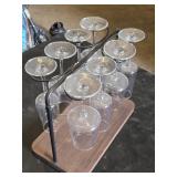 Wine Glass Holder Rack with Wooden Base