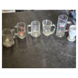 Assorted Glass Mug Collection including Samuel Adams and White Bear High School Reunion Mugs