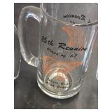 Assorted Glass Mug Collection including Samuel Adams and White Bear High School Reunion Mugs